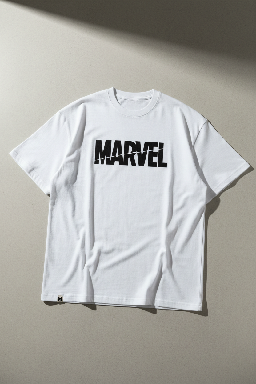 White t-shirt with Marvel bold front print Main image
